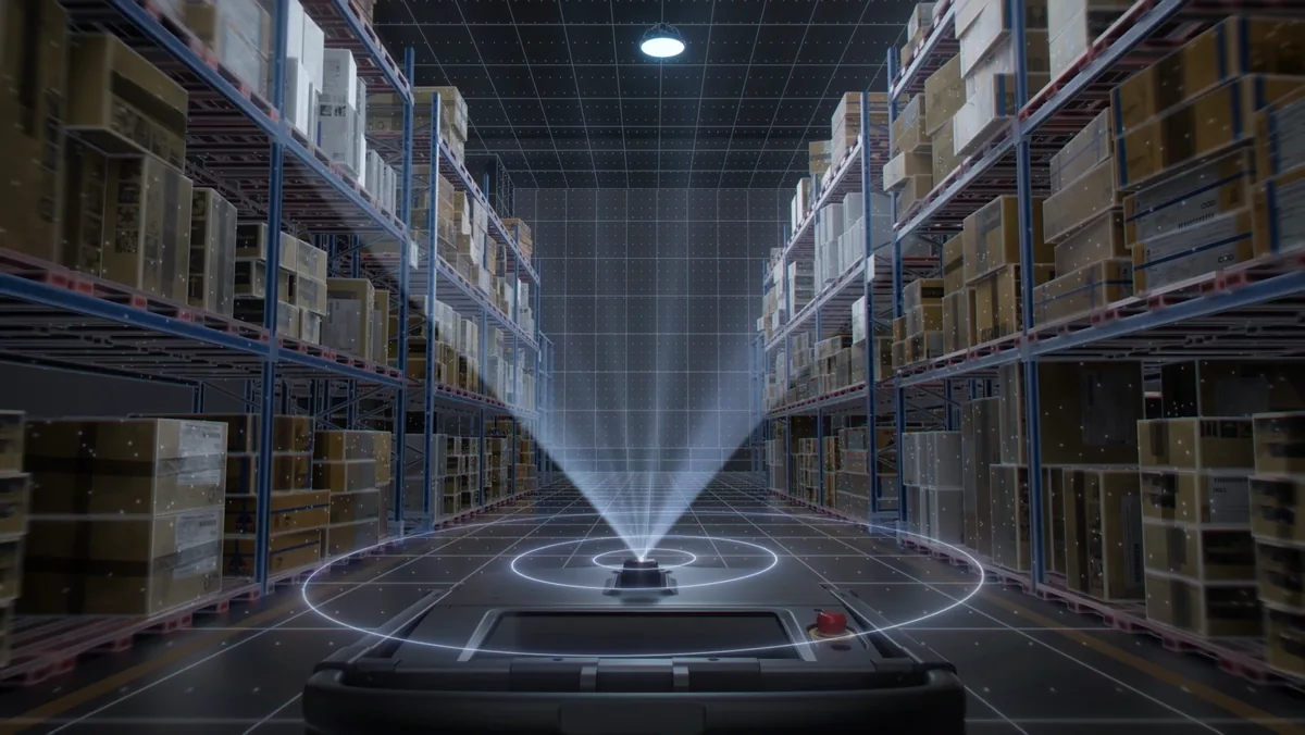 Robot scannant l'environnement de nettoyage